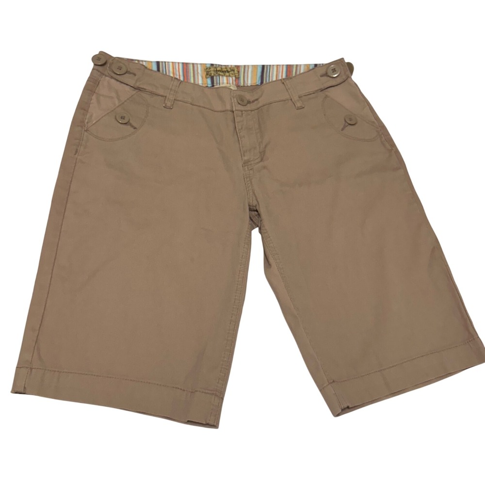 Jalate Tan Khaki Bermuda Shorts Y2K Retro Skater Juniors 11 B98V8